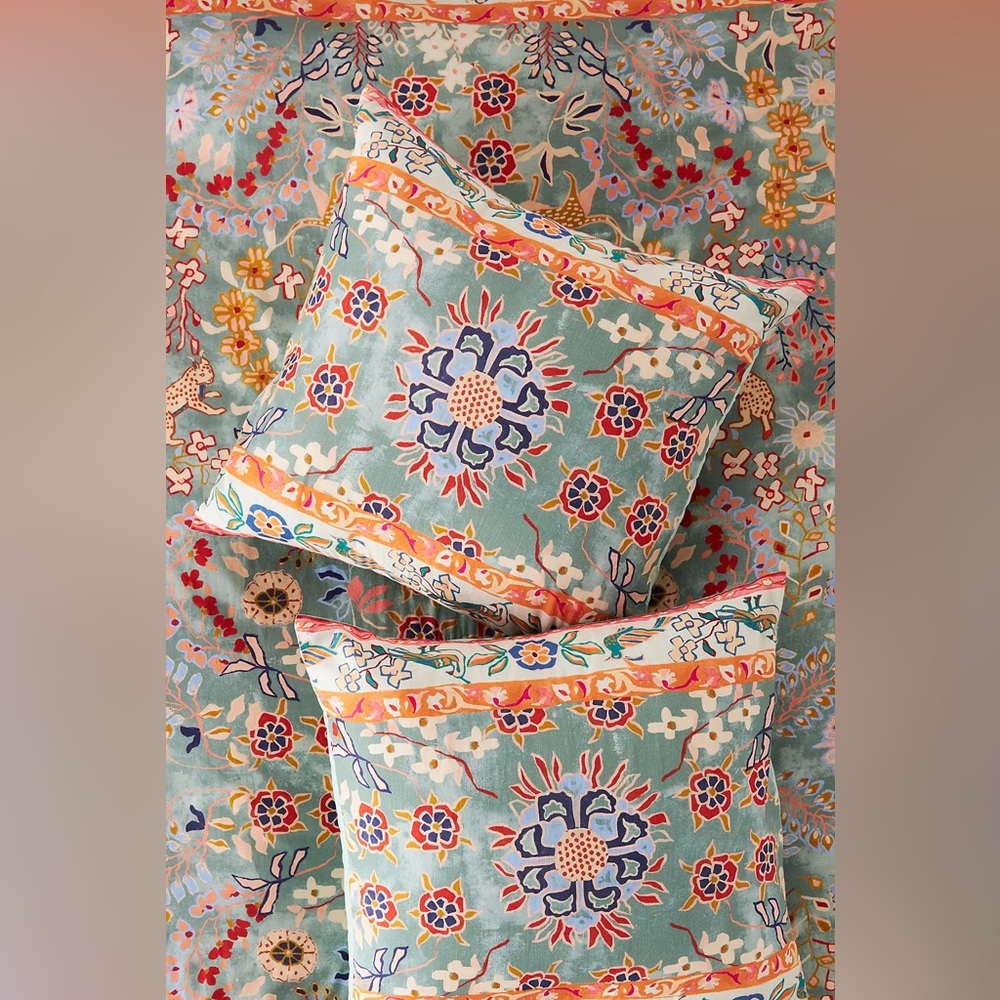 Anthropologie The Printed Cotton-Slub Euro Sham